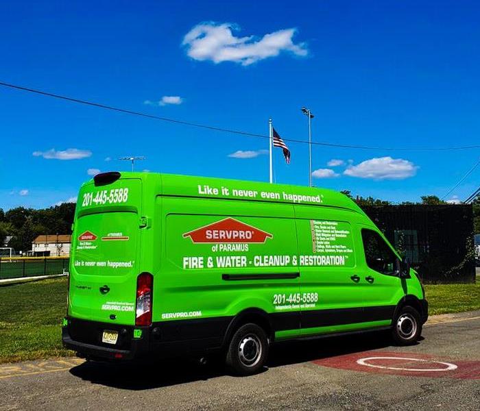 servpro vehicle on-site during sunny day