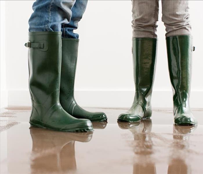Rain boots in water
