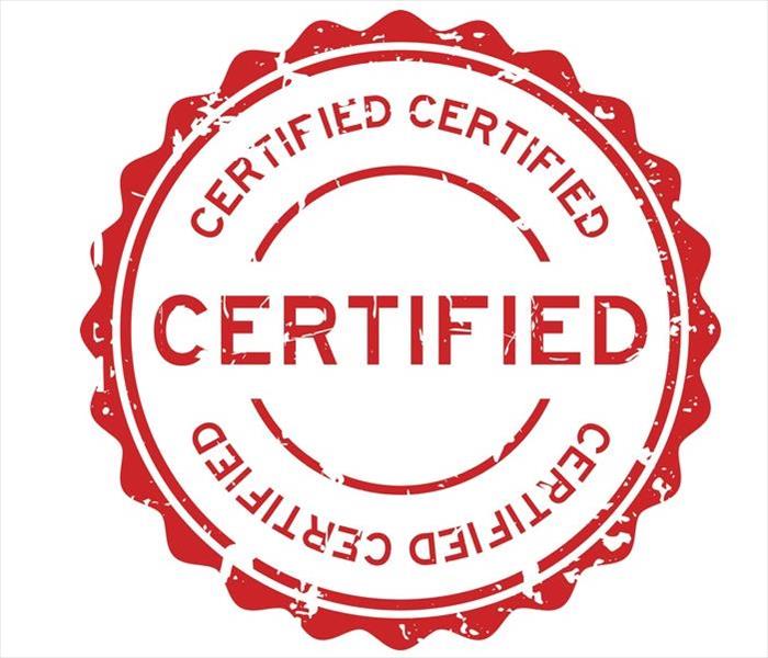 Sticker saying 'certified'