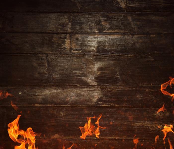 fire on wood floor